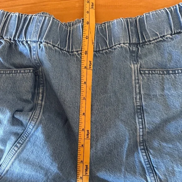 Madewell, Light Wash Denim, Pull-On, Wide Leg Pant, Cropped, Women's, Small - Picture 5 of 11